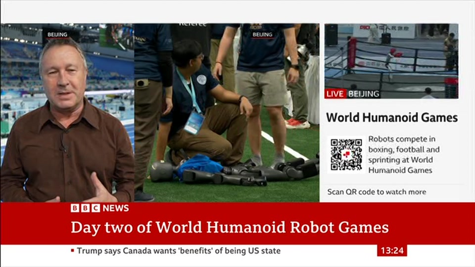 Broadcast still at 24m. BBC News, 23 August 2026.