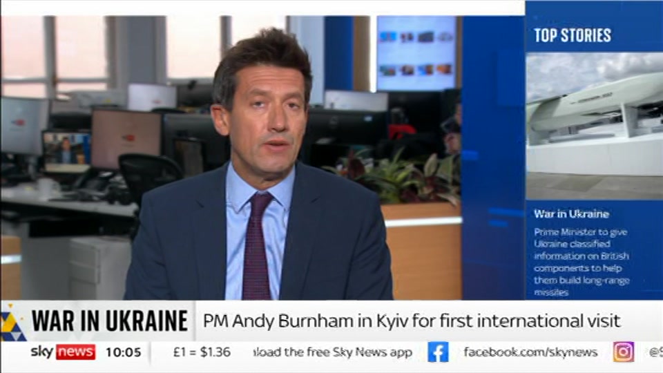 Broadcast still at 5m. Sky News, Sky News Today with Gareth Barlow, 24 August 2026.