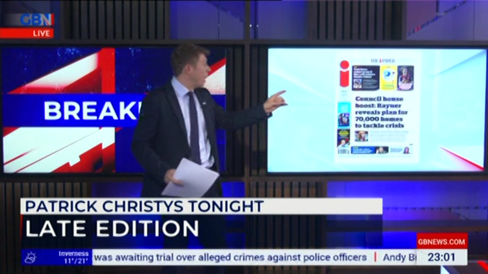 Still from GB News at 1:00