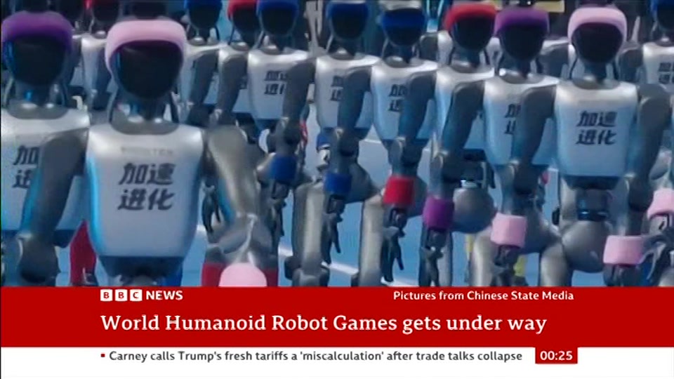 Broadcast still at 25m. BBC News, 22 August 2026.