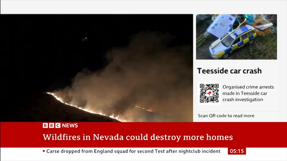 Broadcast still at 15m. BBC News, 25 August 2026.
