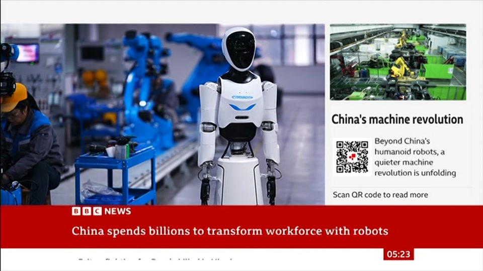Broadcast still at 23m. BBC News, 25 August 2026.