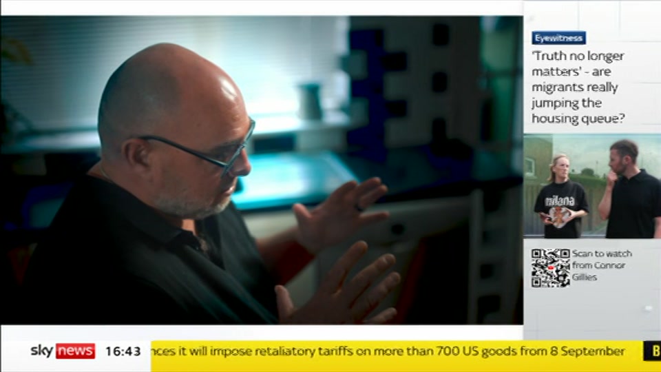 Broadcast still at 13m. Sky News, Sky News Today with Jayne Secker, 25 August 2026.