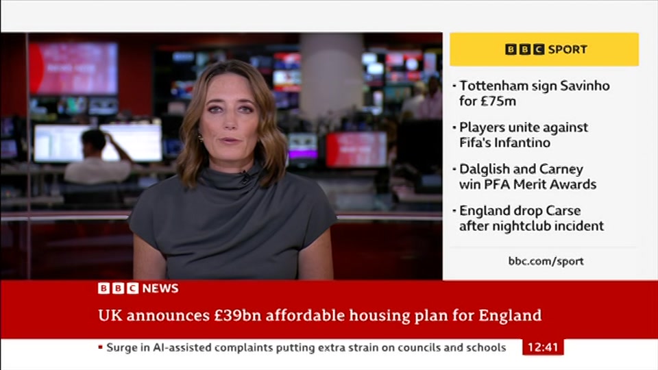 Broadcast still at 11m. BBC News, BBC News Now, 25 August 2026.