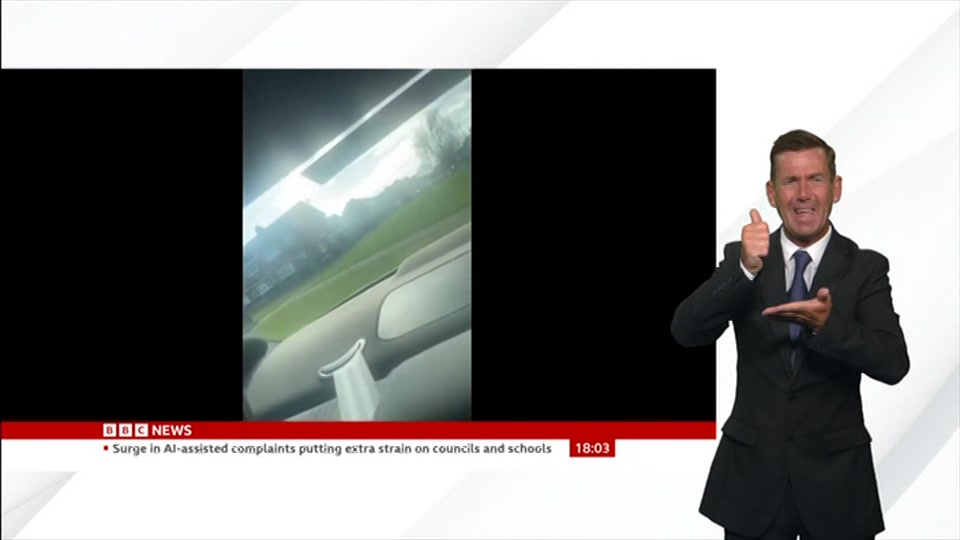 Broadcast still at 3m. BBC News, Signed: BBC News at Six, 25 August 2026.