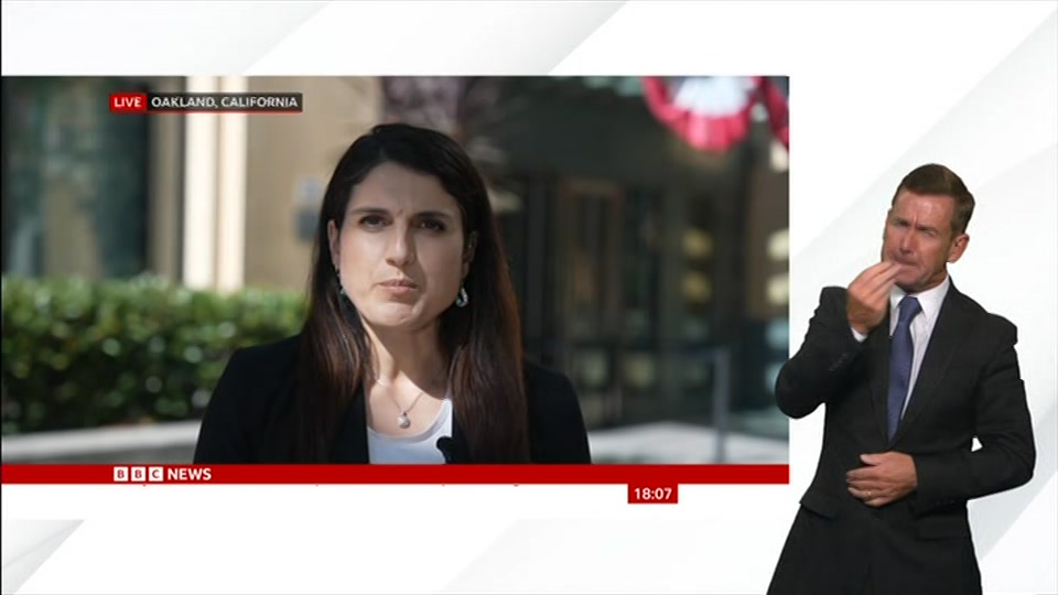 Broadcast still at 7m. BBC News, Signed: BBC News at Six, 26 August 2026.
