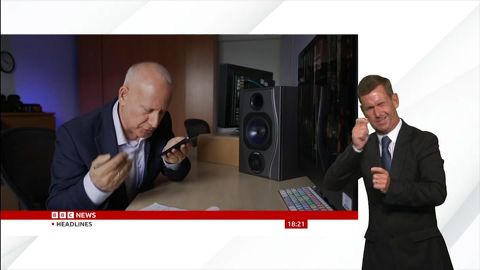 Still from BBC News at 21:00