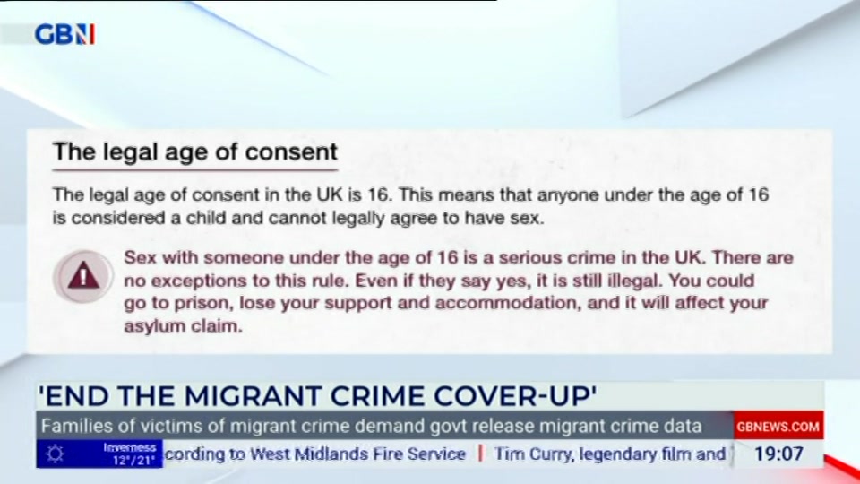 Still from GB News at 7:00