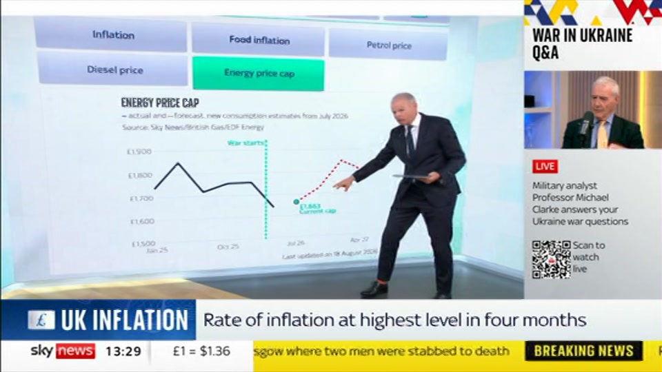Broadcast still at 29m. Sky News, Sky News Today with Jayne Secker, 19 August 2026.