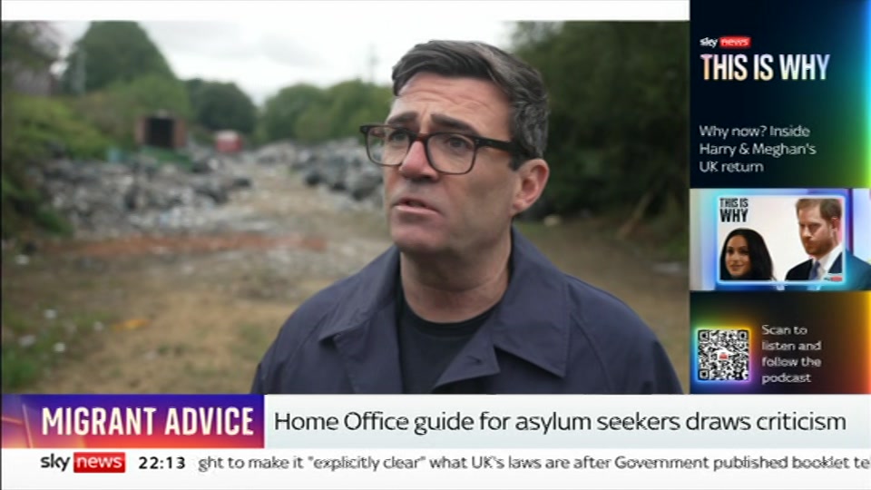Still from Sky News at 13:00