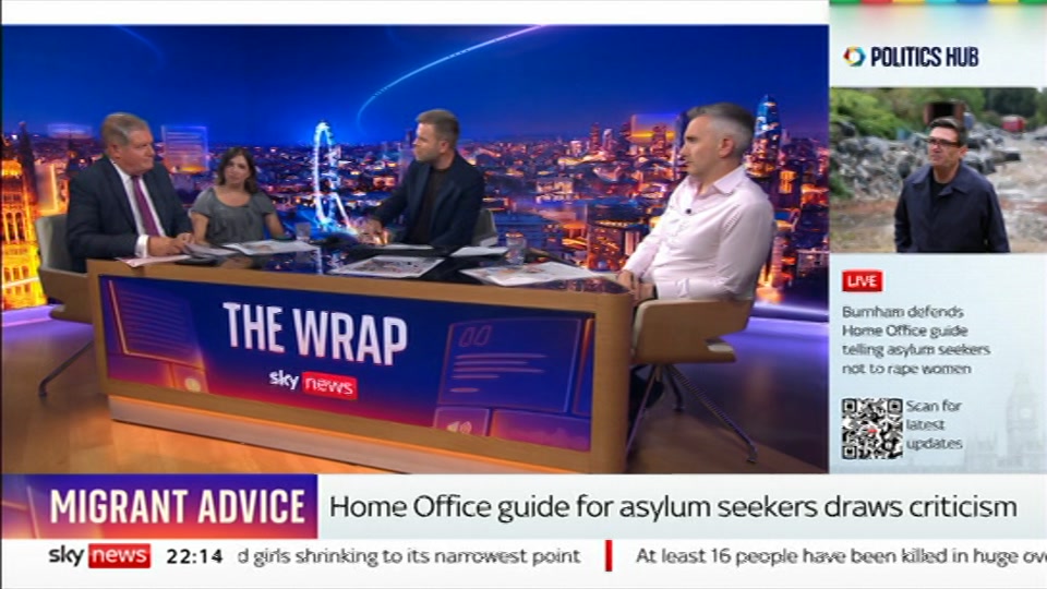 Still from Sky News at 14:00