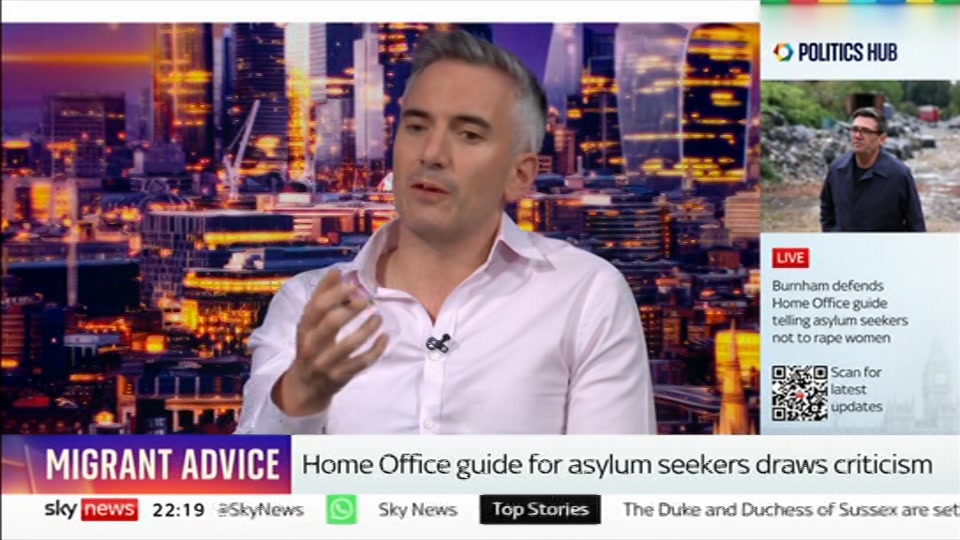 Still from Sky News at 19:00