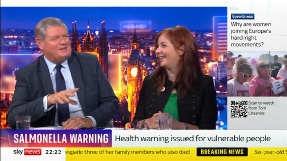 Still from Sky News at 22:00