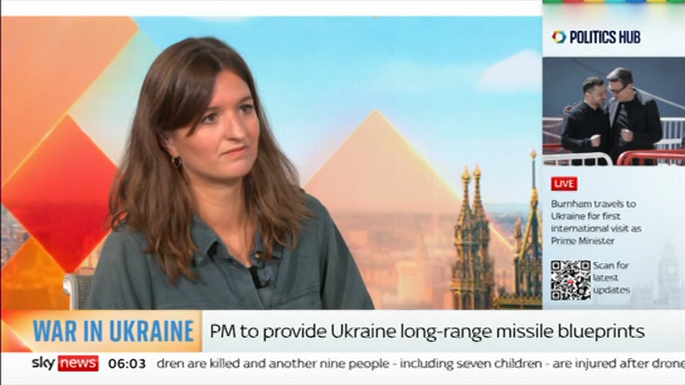 Broadcast still at 3m. Sky News, Mornings, 24 August 2026.
