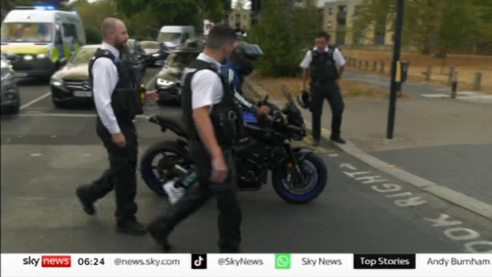 Broadcast still at 24m. Sky News, Mornings, 24 August 2026.