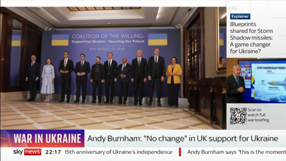 Broadcast still at 17m. Sky News, The Wrap With Anna Botting, 24 August 2026.