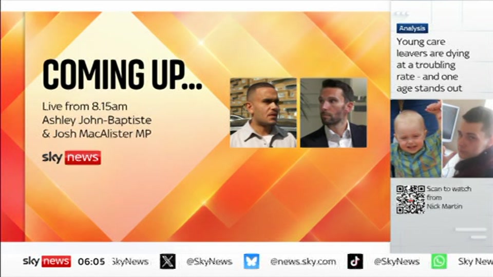 Still from Sky News at 5:00