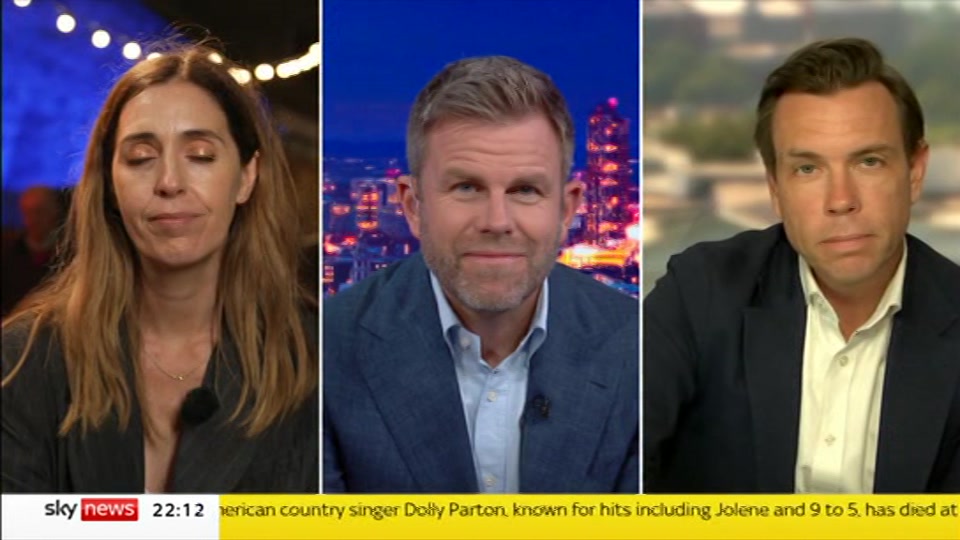 Broadcast still at 12m. Sky News, The Wrap With Anna Botting, 25 August 2026.