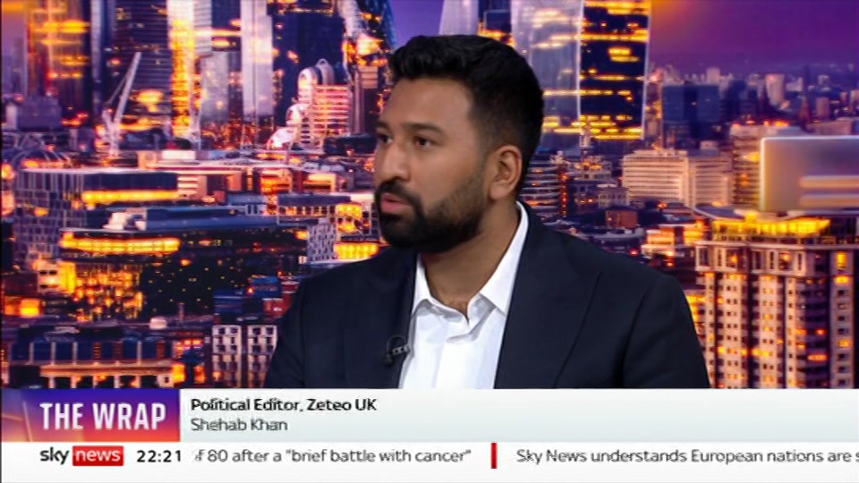 Broadcast still at 21m. Sky News, The Wrap With Anna Botting, 26 August 2026.