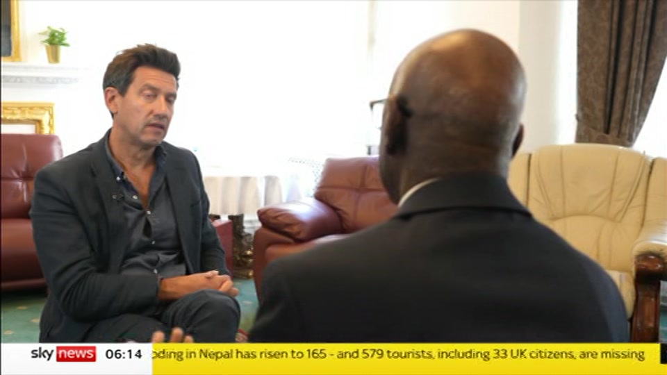 Broadcast still at 14m. Sky News, Mornings, 27 August 2026.