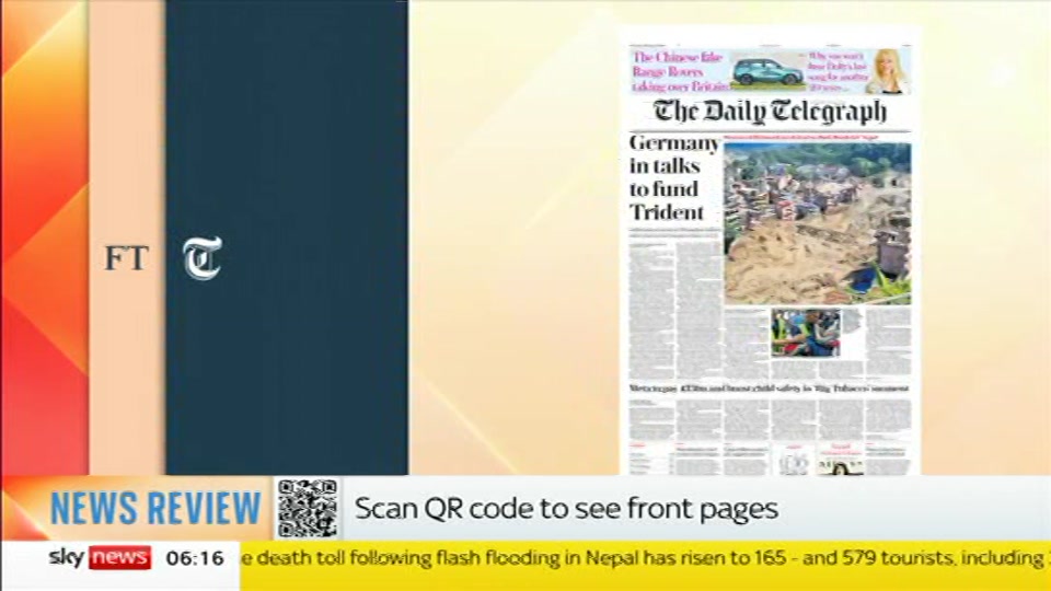 Broadcast still at 16m. Sky News, Mornings, 27 August 2026.