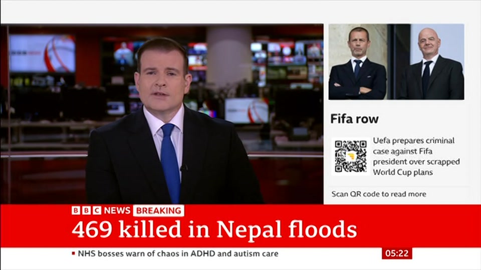 Still from BBC News at 22:00