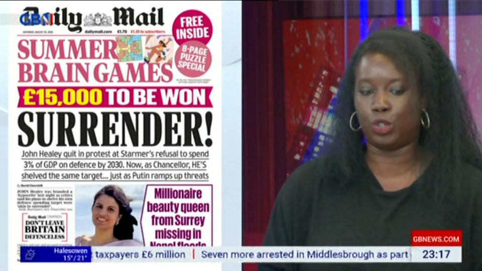 Broadcast still at 17m. GB News, New: Patrick Christys Tonight Late..., 28 August 2026.