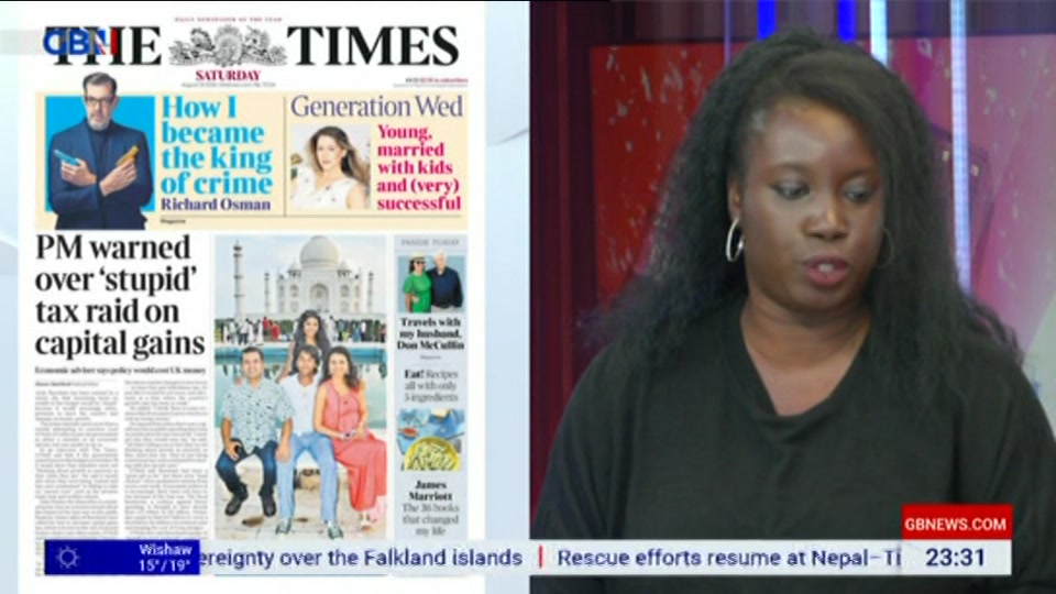 Broadcast still at 31m. GB News, New: Patrick Christys Tonight Late..., 28 August 2026.