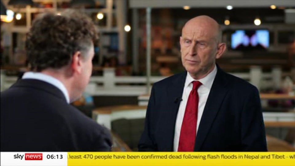 Still from Sky News at 13:00