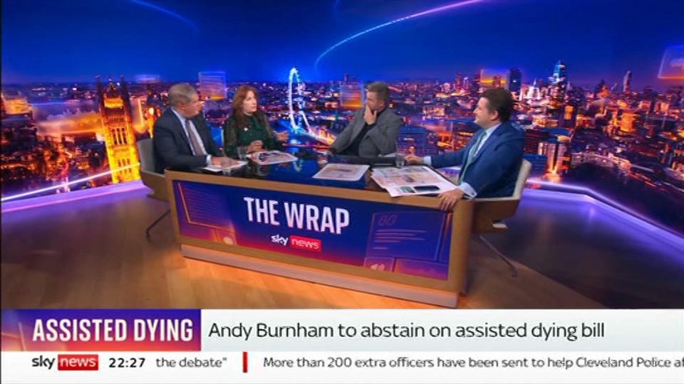 Broadcast still at 2m. Sky News, The Wrap With Gillian Joseph, 28 August 2026.