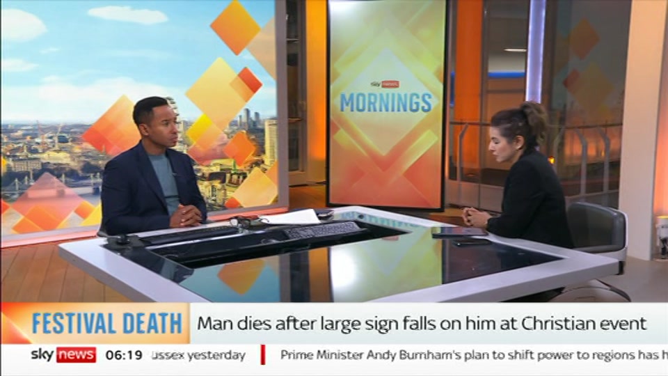 Broadcast still at 19m. Sky News, Mornings with Jones and Melbourne, 29 August 2026.