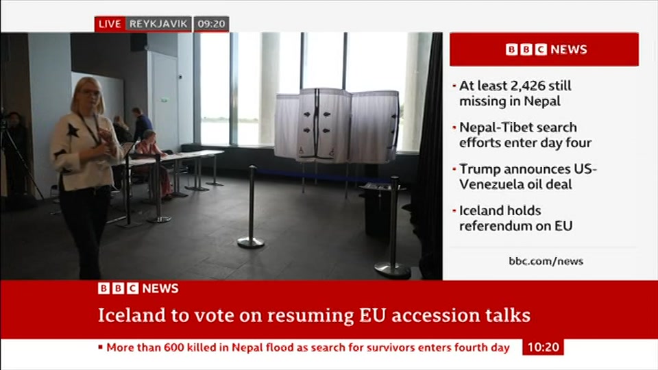 Still from BBC News at 20:00