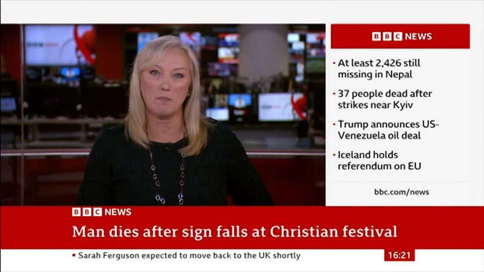 Still from BBC News at 21:00