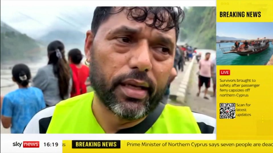 Still from Sky News at 19:00