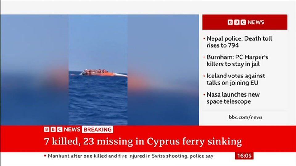 Still from BBC News at 5:00