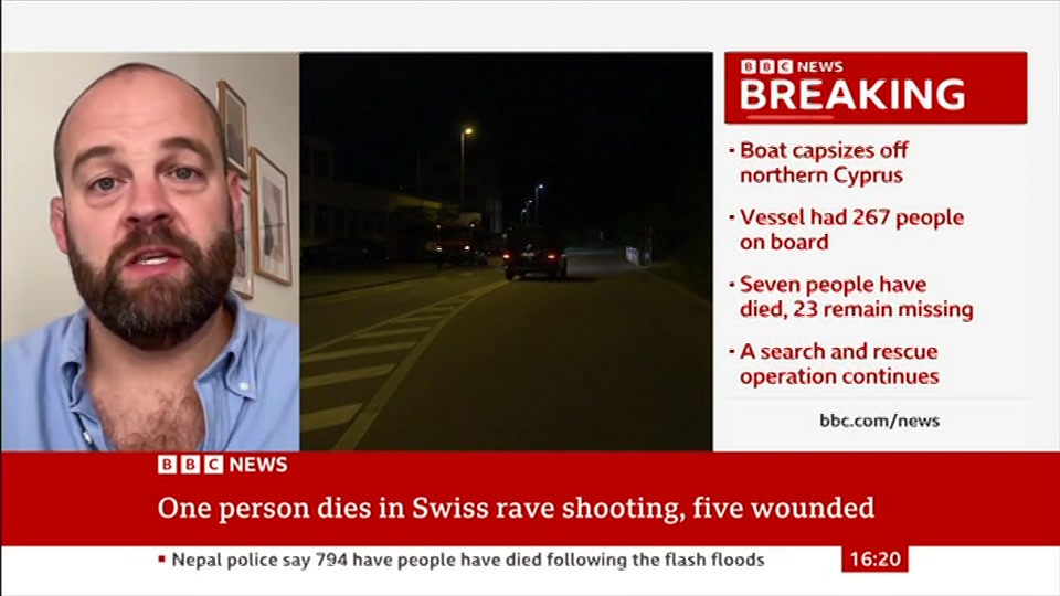 Broadcast still at 20m. BBC News, 30 August 2026.