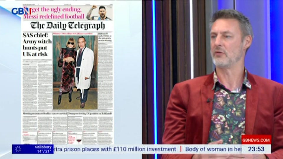 Broadcast still at 53m. GB News, New: Patrick Christys Tonight Late..., 31 August 2026.