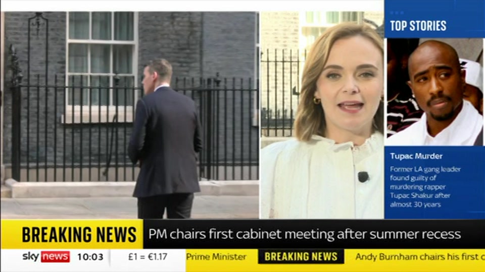 Broadcast still at 3m 30s. Sky News, Sky News Today with Gareth Barlow, 1 September 2026.