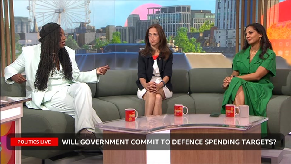 Broadcast still at 15m 30s. BBC Two, Politics Live, 1 September 2026.