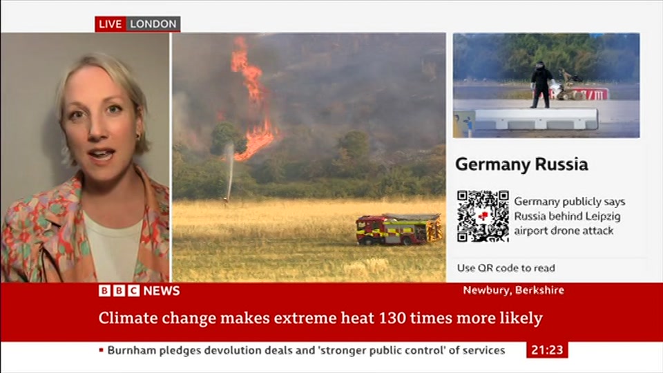 Broadcast still at 23m 30s. BBC News, The Context, 1 September 2026.