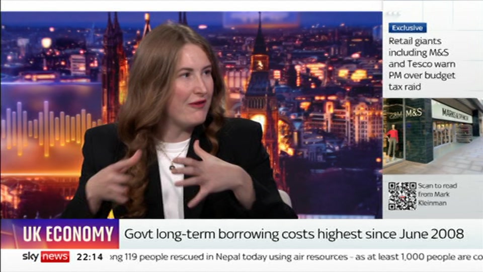 Still from Sky News at 14:00