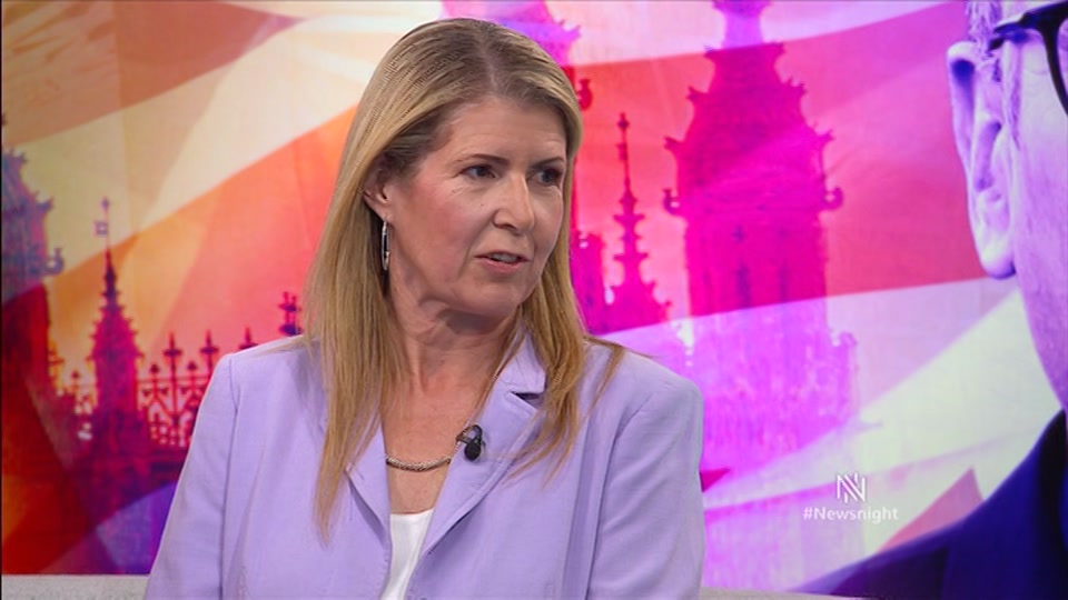 Broadcast still at 28m. BBC Two, Newsnight, followed by Weather, 1 September 2026.