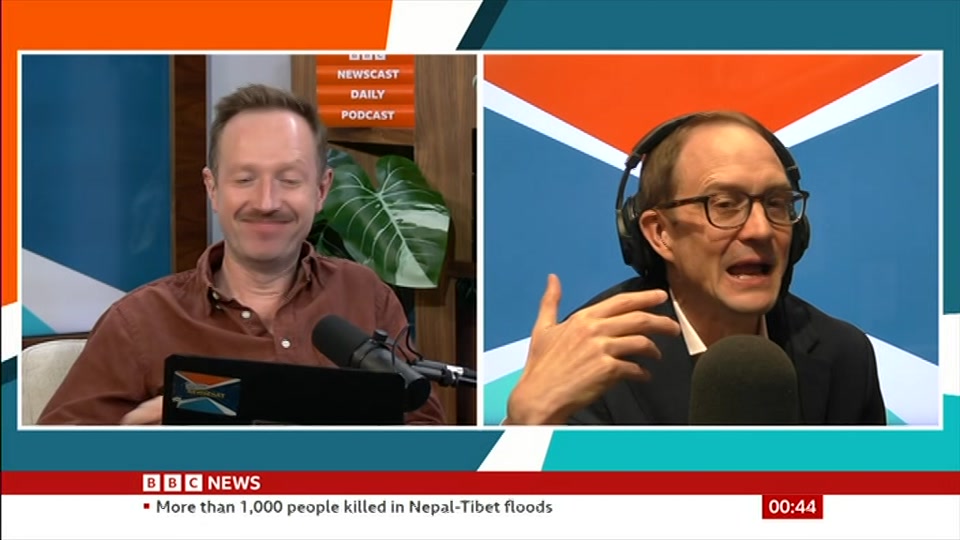 Broadcast still at 14m 30s. BBC News, Newscast, 1 September 2026.