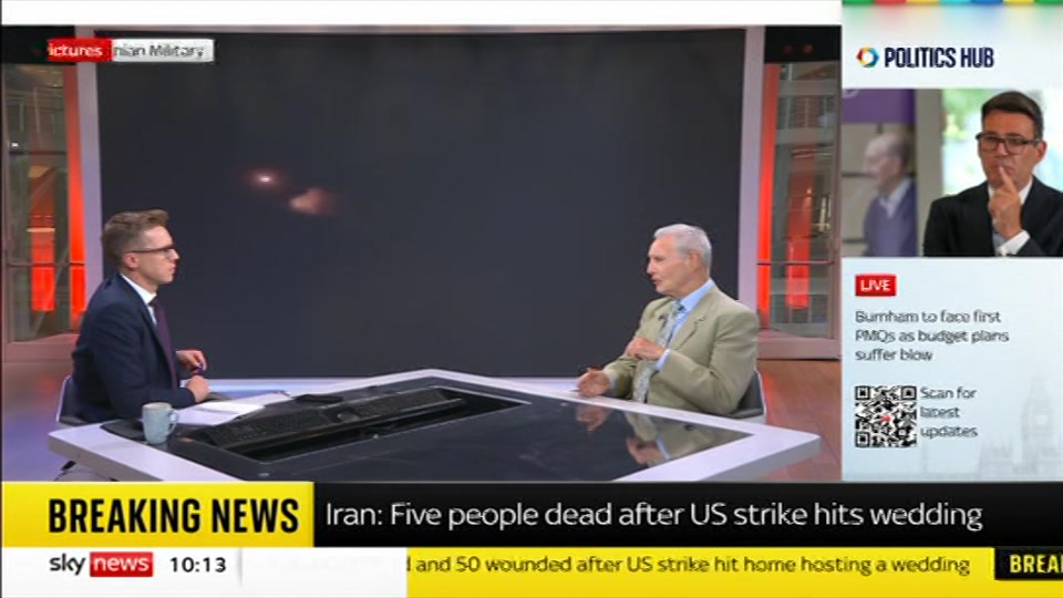 Still from Sky News at 13:00