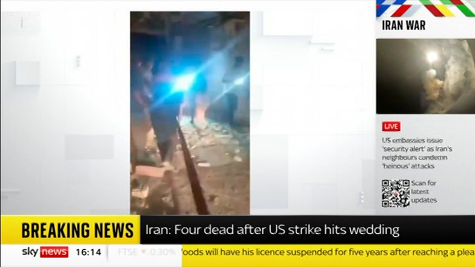 Still from Sky News at 14:00