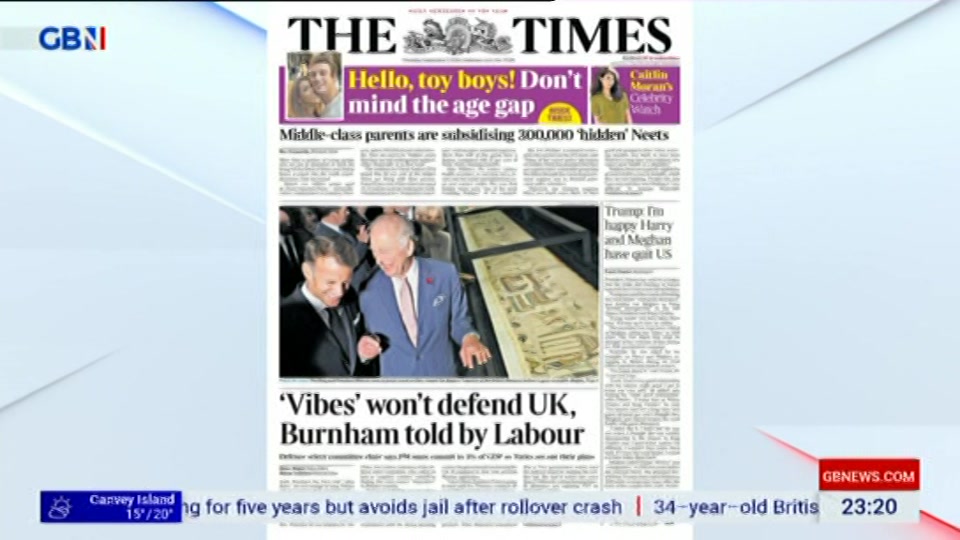 Broadcast still at 20m. GB News, New: Patrick Christys Tonight Late..., 2 September 2026.