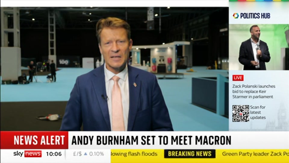 Broadcast still at 6m 30s. Sky News, Sky News Today with Gareth Barlow, 3 September 2026.