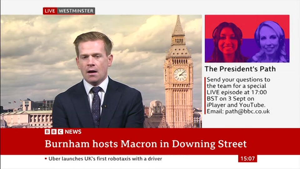 Broadcast still at 7m 30s. BBC News, Verified Live, 3 September 2026.