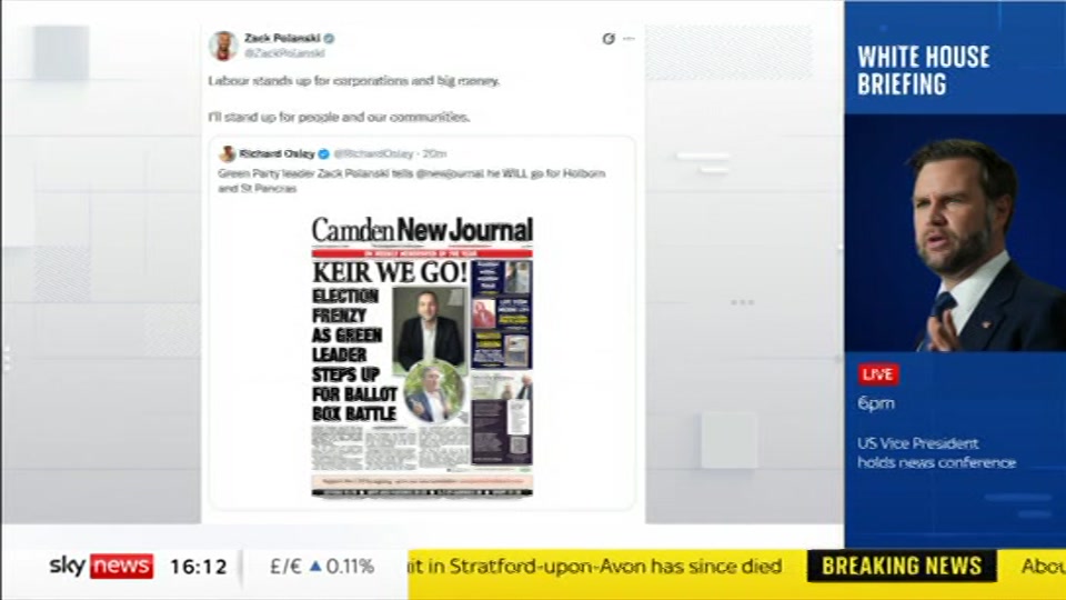 Still from Sky News at 12:30