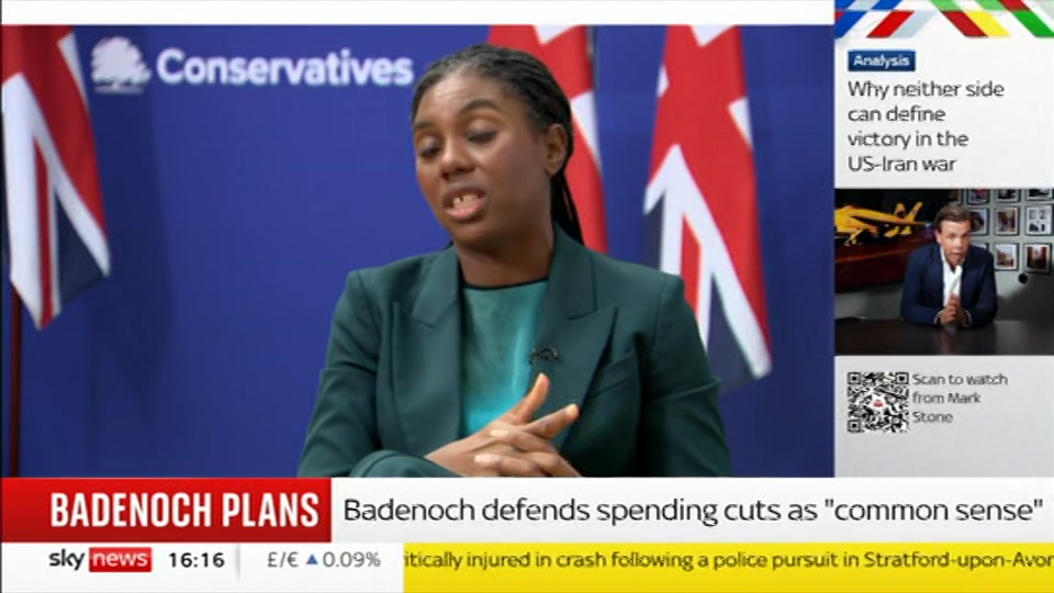 Still from Sky News at 16:30